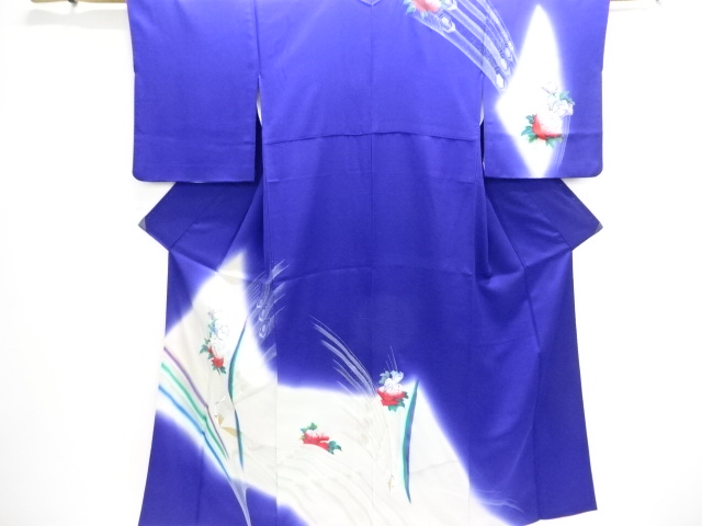 孔雀に花模様訪問着